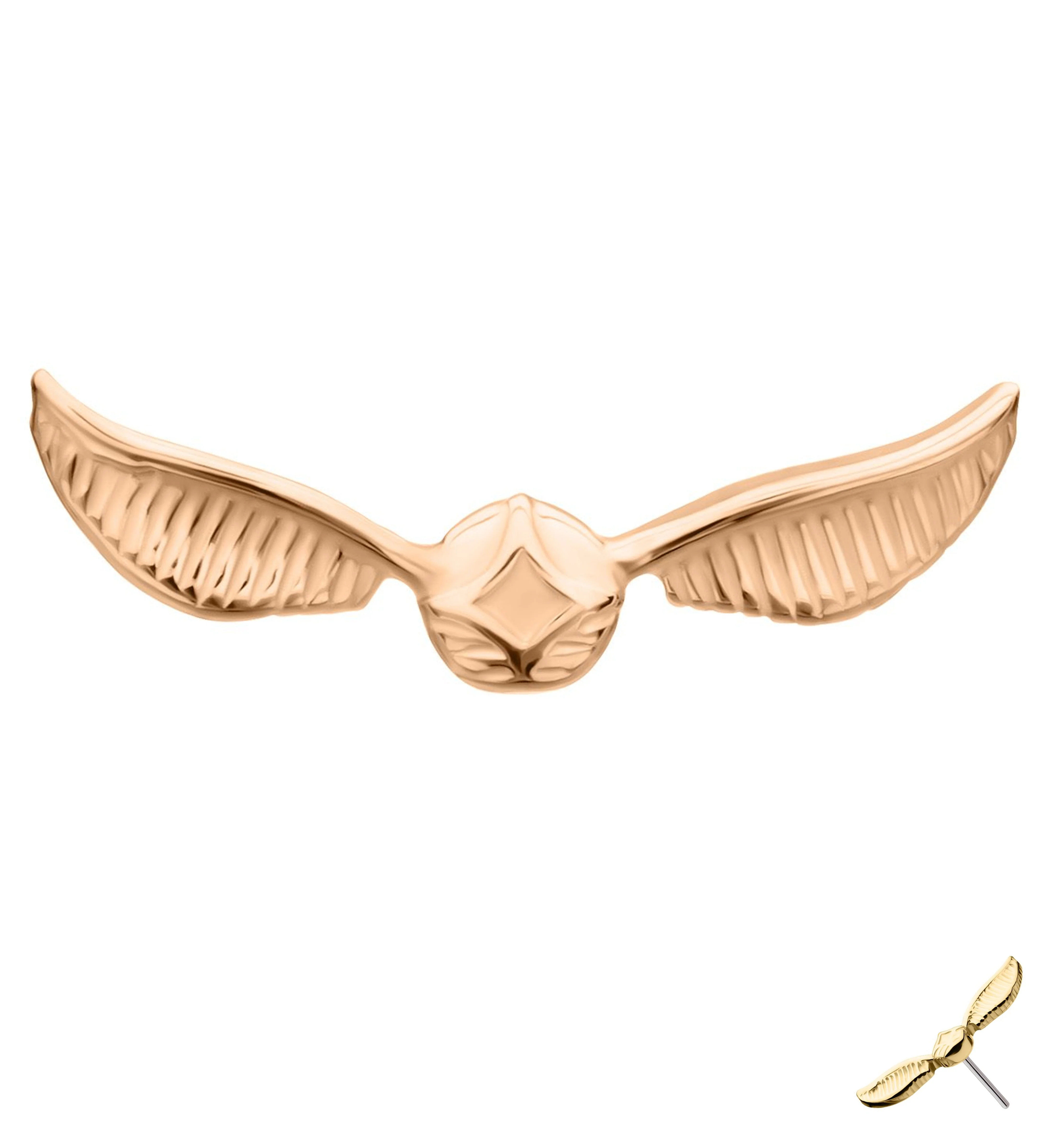 14kt Rose Gold Golden Snitch Threadless Top - Mrs Treak