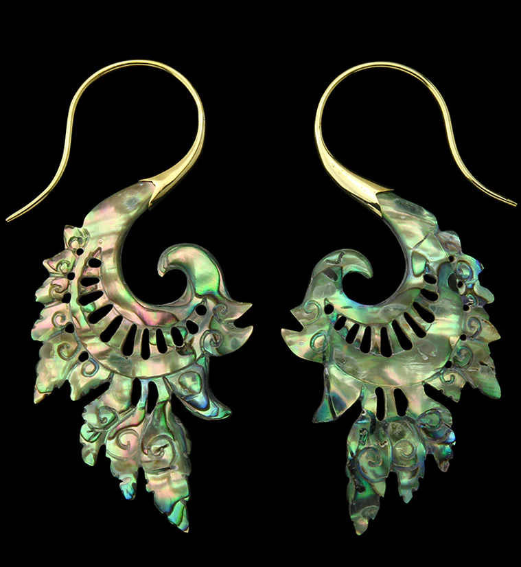 18G Alary Brass Abalone Hangers / Earrings - Mrs Treak
