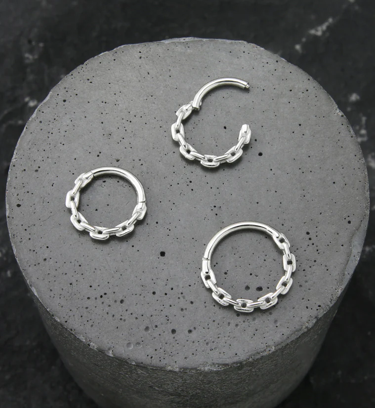 Chain Link Stainless Steel Hinged Segment Ring - Mrs Treak