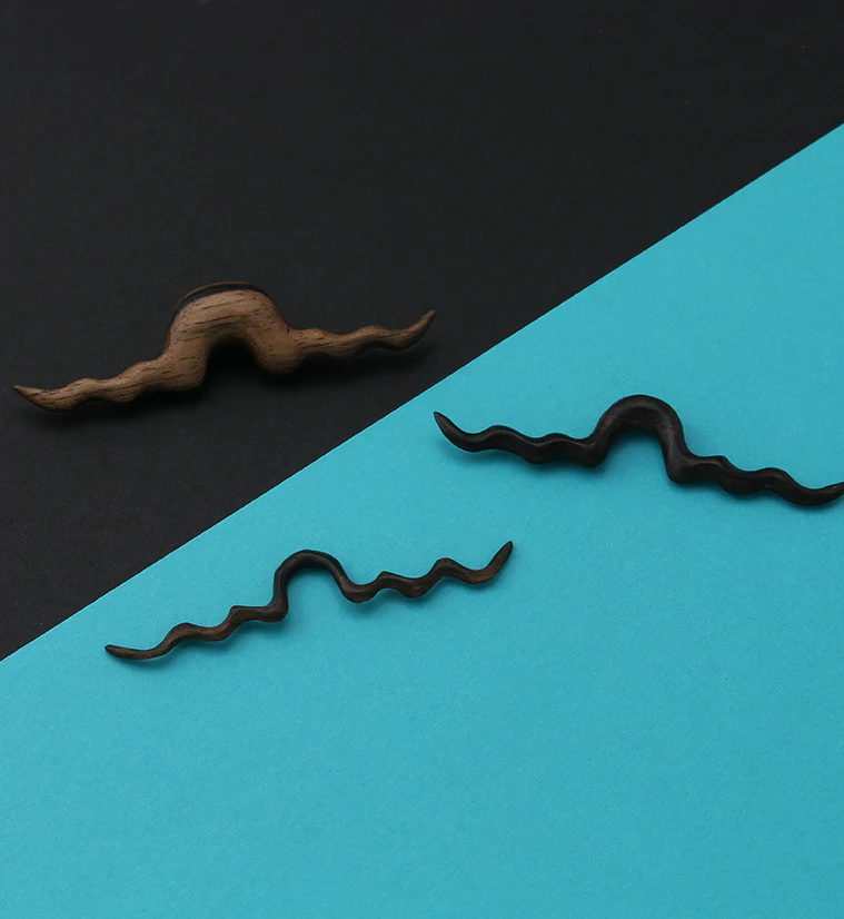 Scraggler Mustache Areng Wooden Septum Bar - Mrs Treak