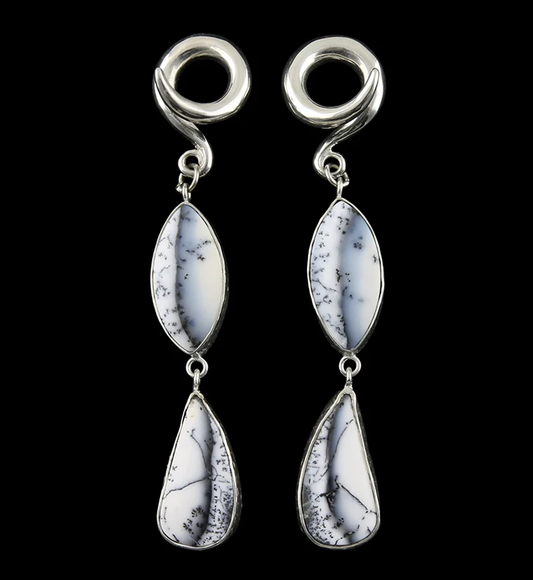 Double Dendritic Opal Stone Ear Weights Version 7 - Mrs Treak