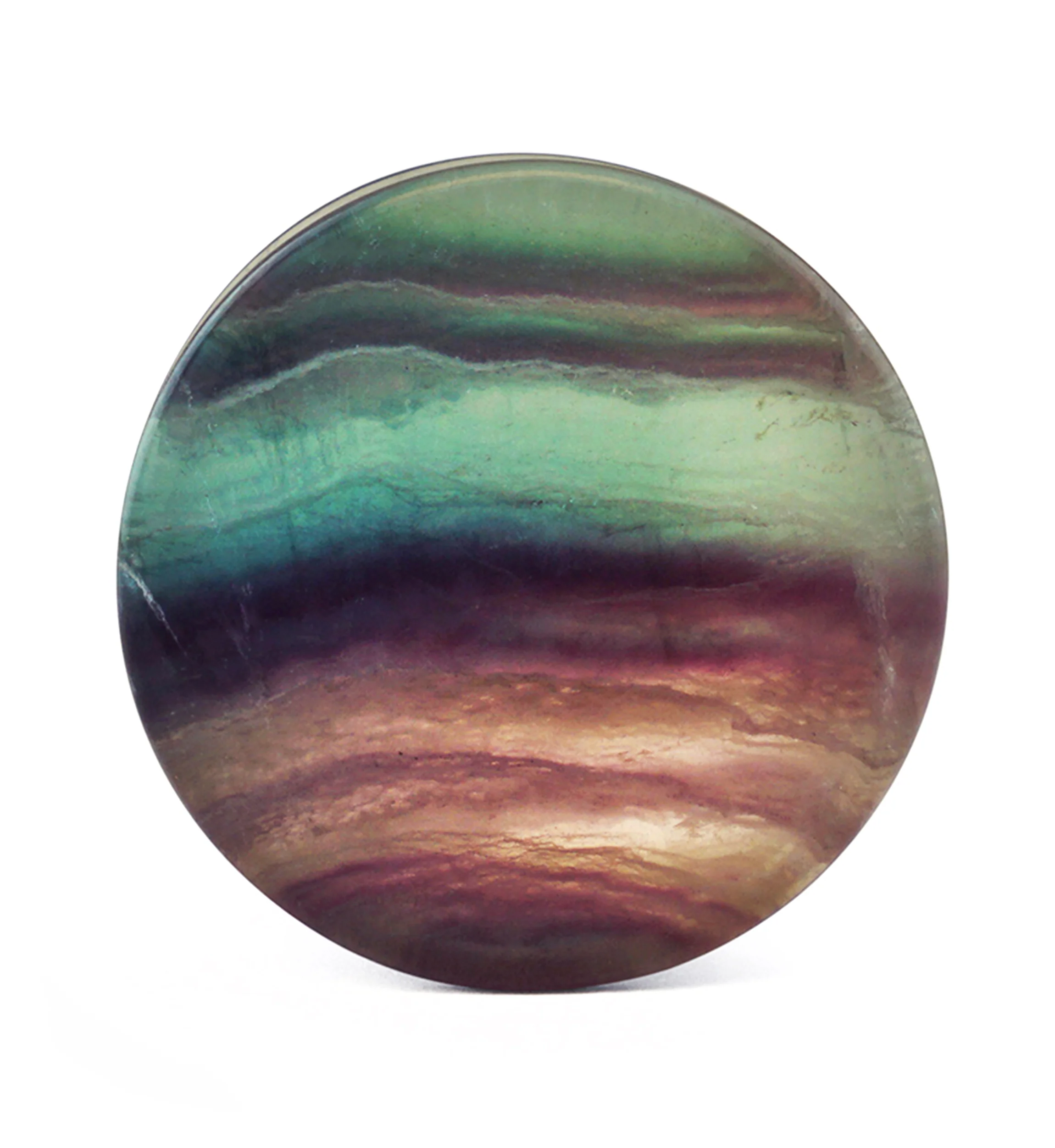 Grade A Rainbow Fluorite Stone Plugs - Mrs Treak