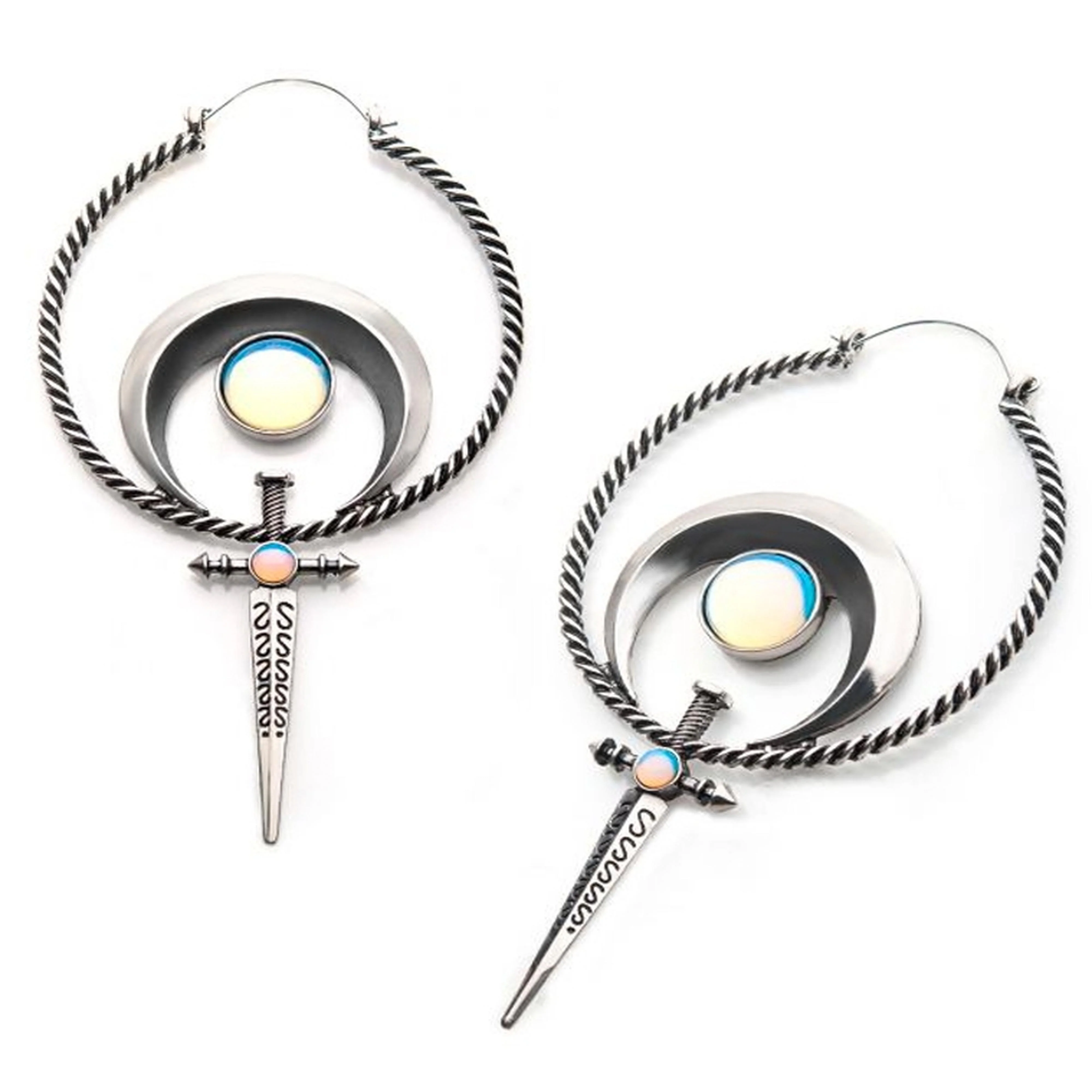 20G Caliber Opalite Plug Hoops - Mrs Treak