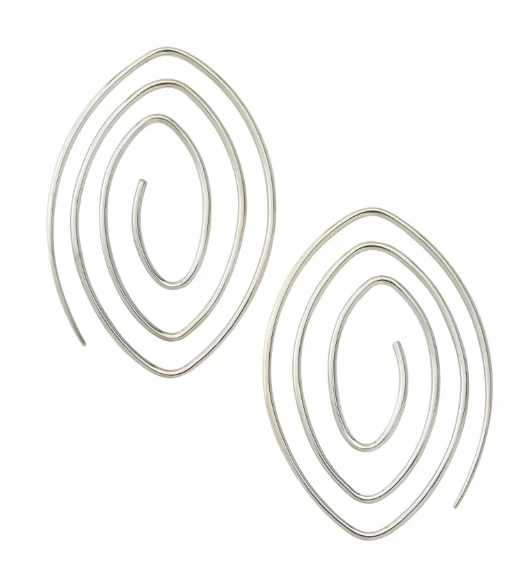 Whirl White Brass Ear Weights / Hangers - Mrs Treak