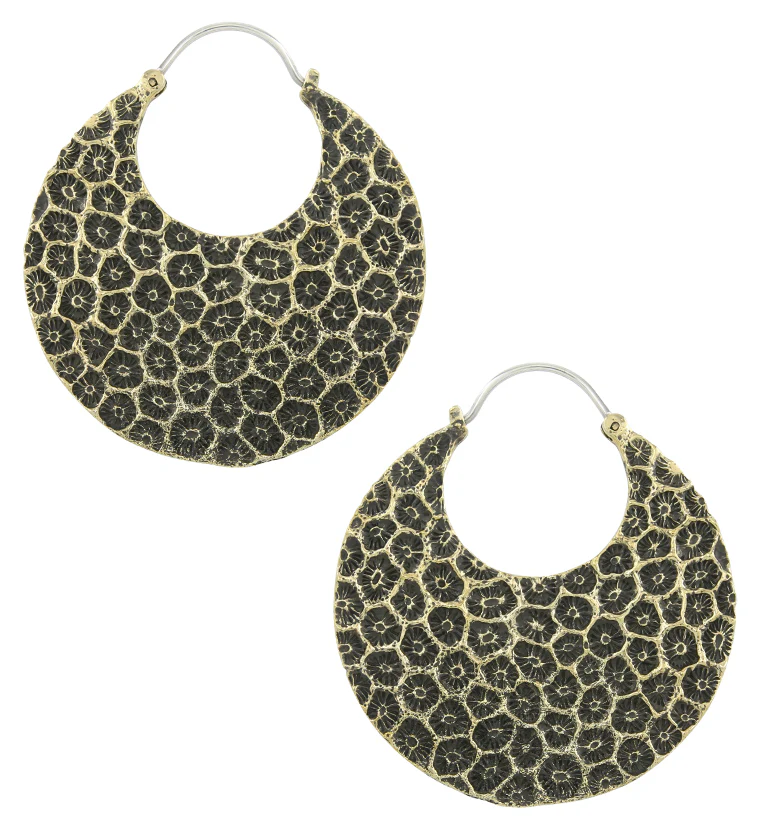 Sea Coral Brass Hangers / Earrings - Mrs Treak