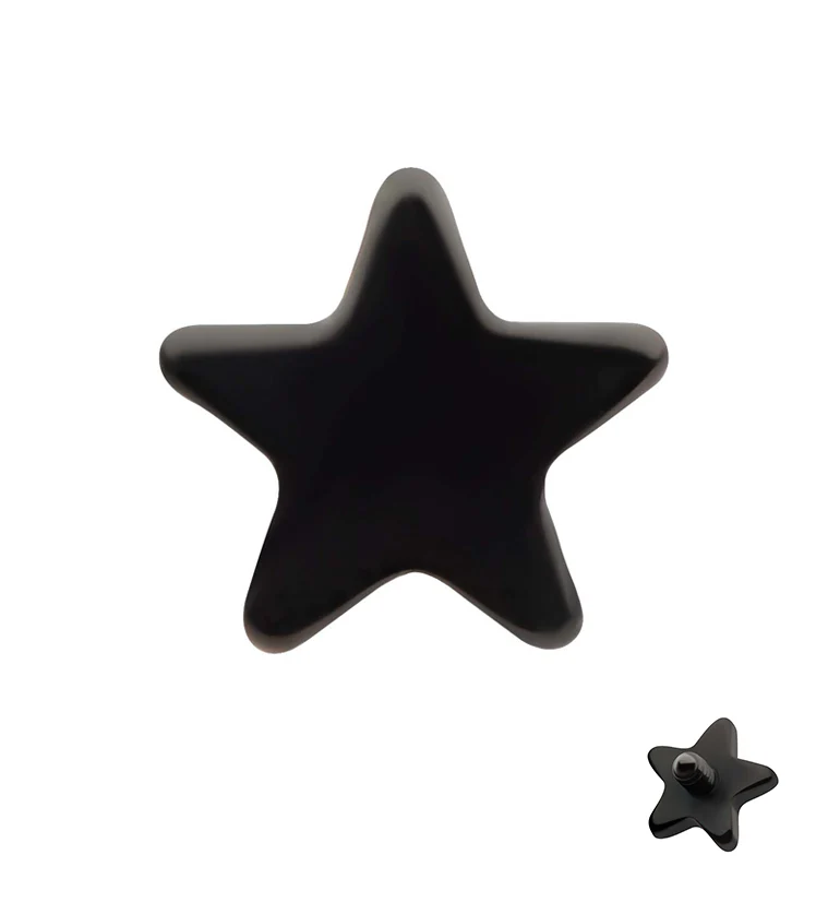 Black PVD Mini Star Titanium Internally Threaded Top - Mrs Treak