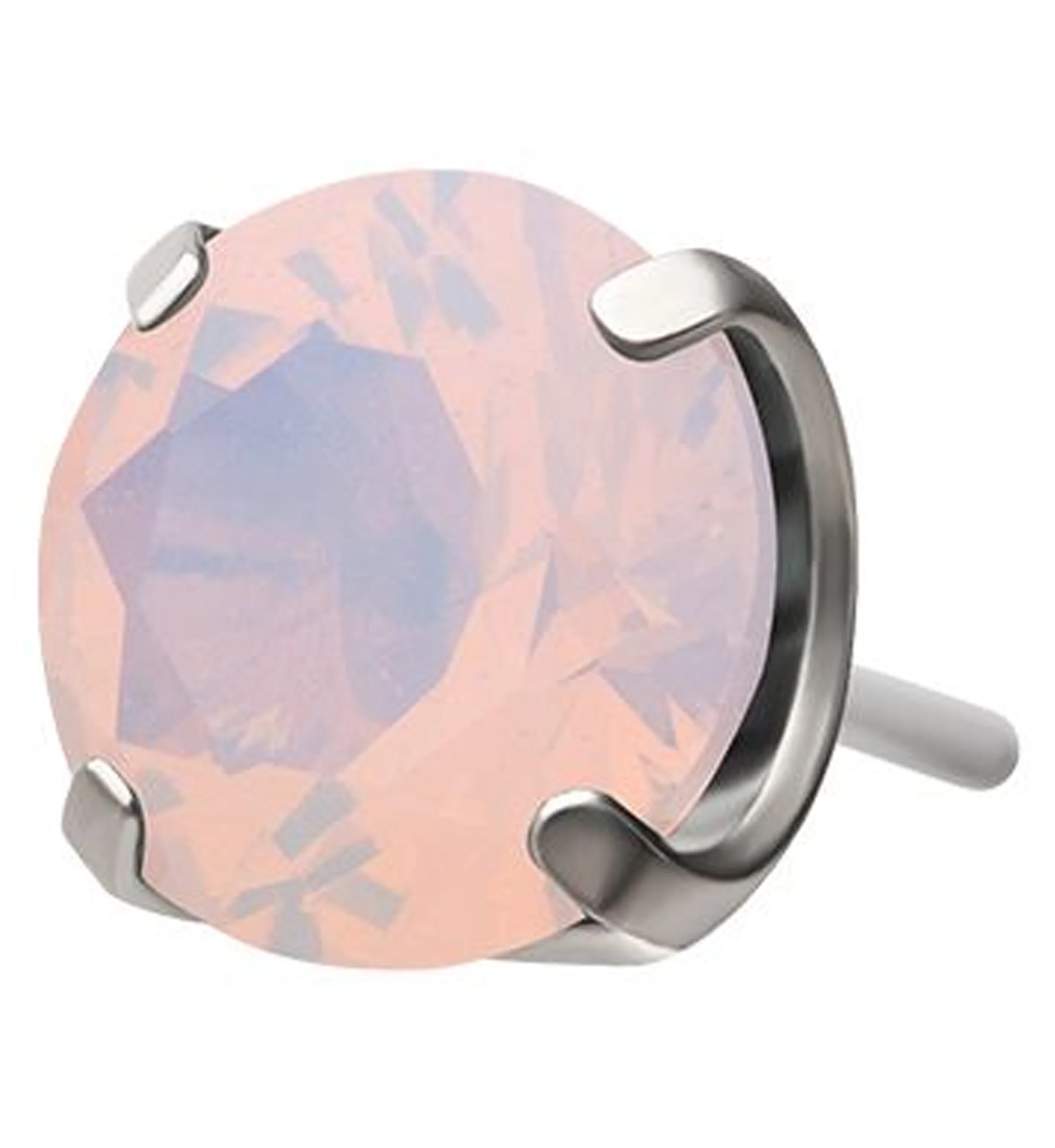 Faceted Pink Opalite Titanium Threadless Top - Mrs Treak