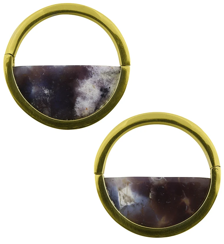 Colure Purple Chalcedony Stone Ear Weights - Mrs Treak