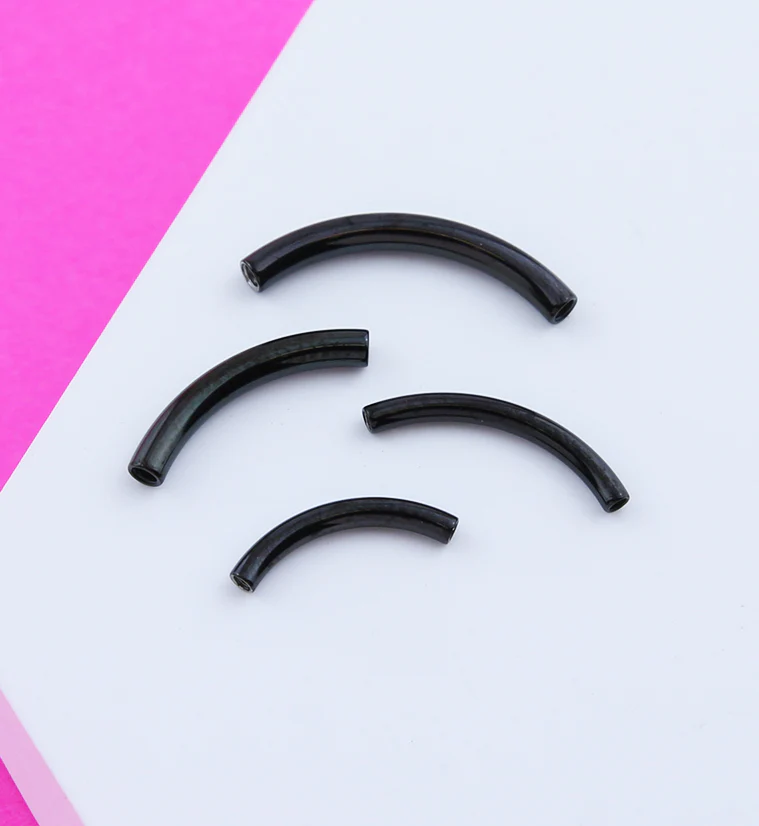 Black PVD Internally Threaded Titanium Curved Barbell - Post Only - Mrs Treak