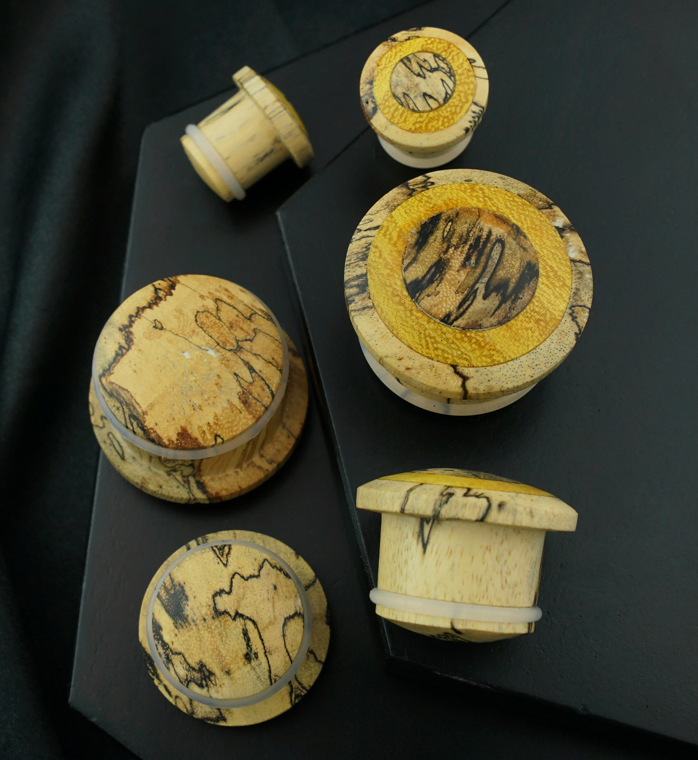 Single Flare Tamarind Wood Plugs with Jackfruit Inlay - Mrs Treak