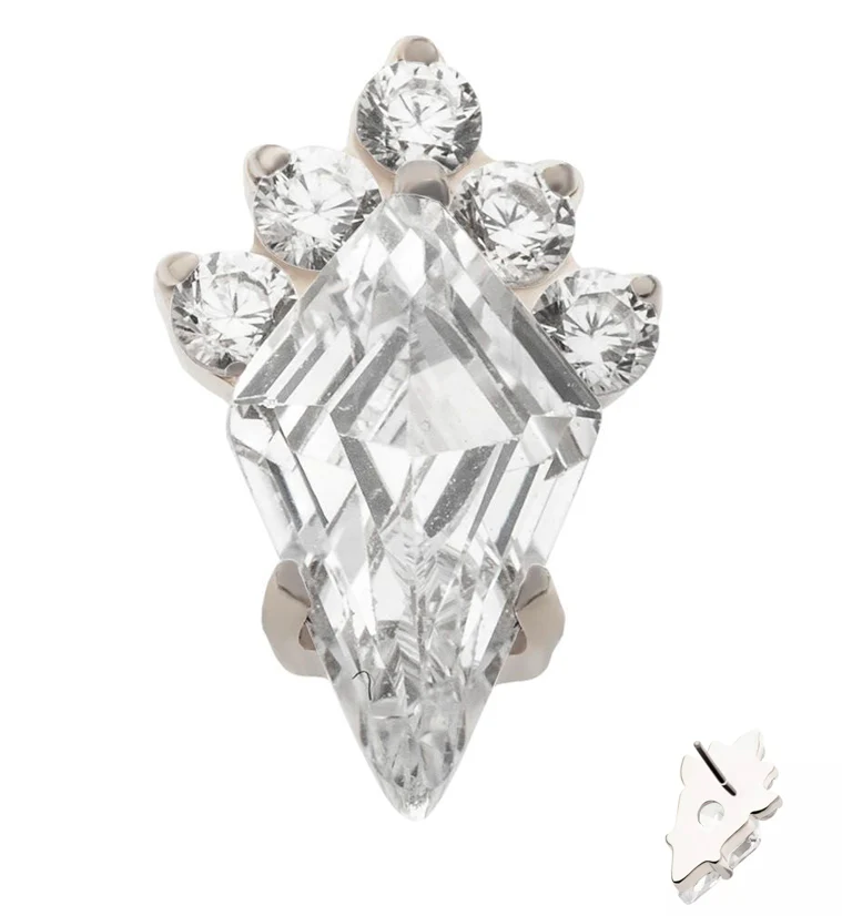 Adorn Clear CZ Threadless Titanium Top - Mrs Treak