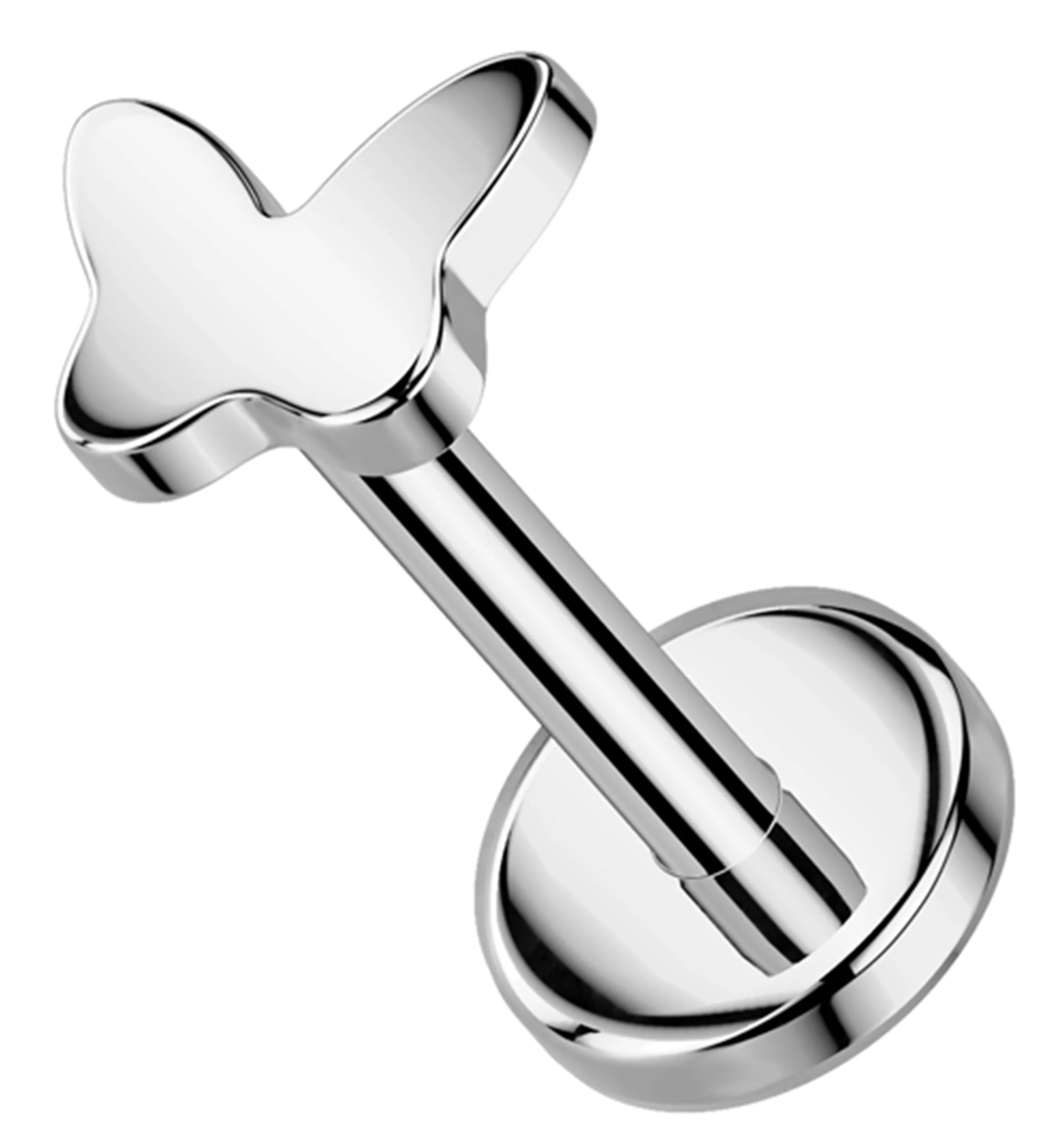 Butterfly Threadless Titanium Flat Disk Labret - Mrs Treak