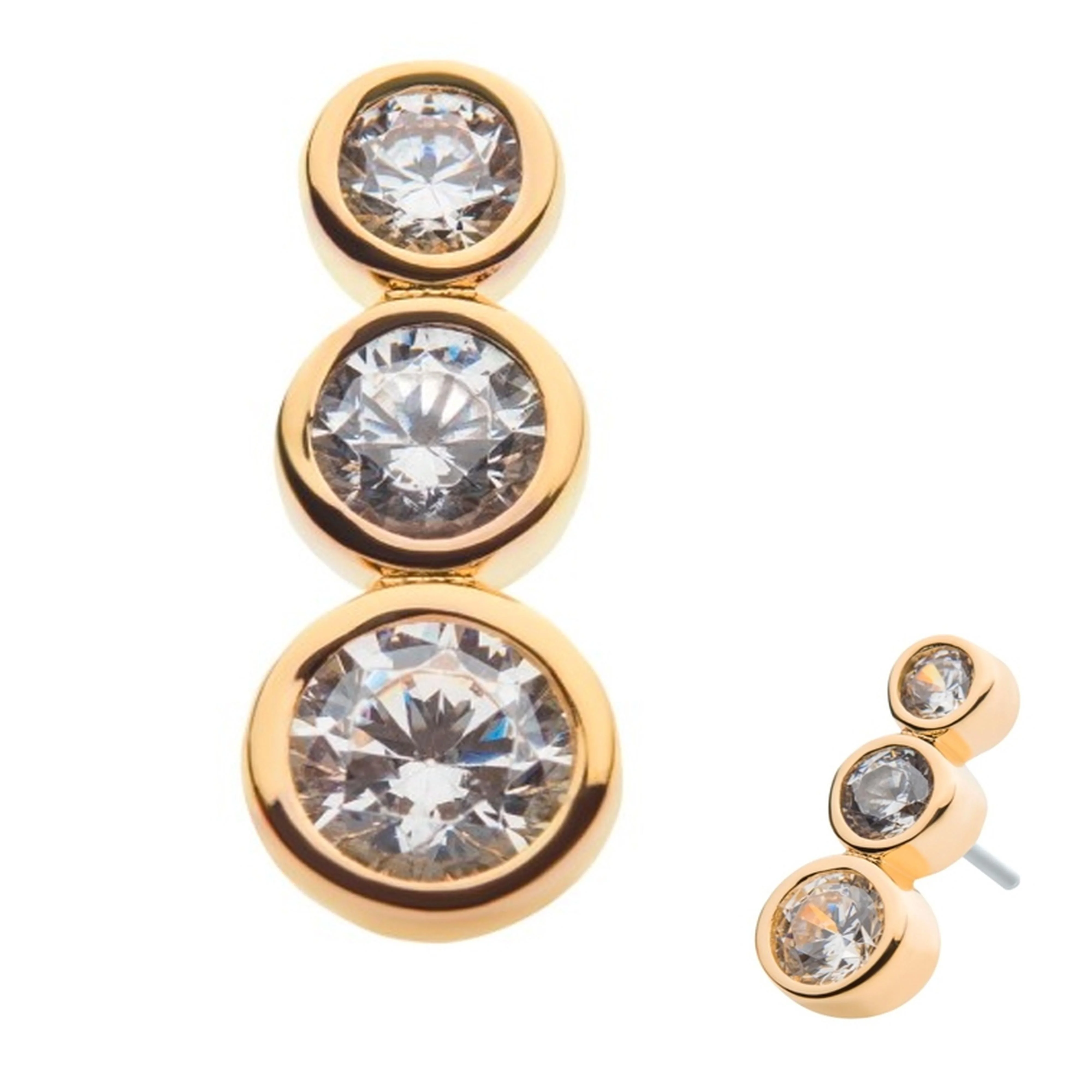 14kt Gold Order CZ Threadless Top - Mrs Treak