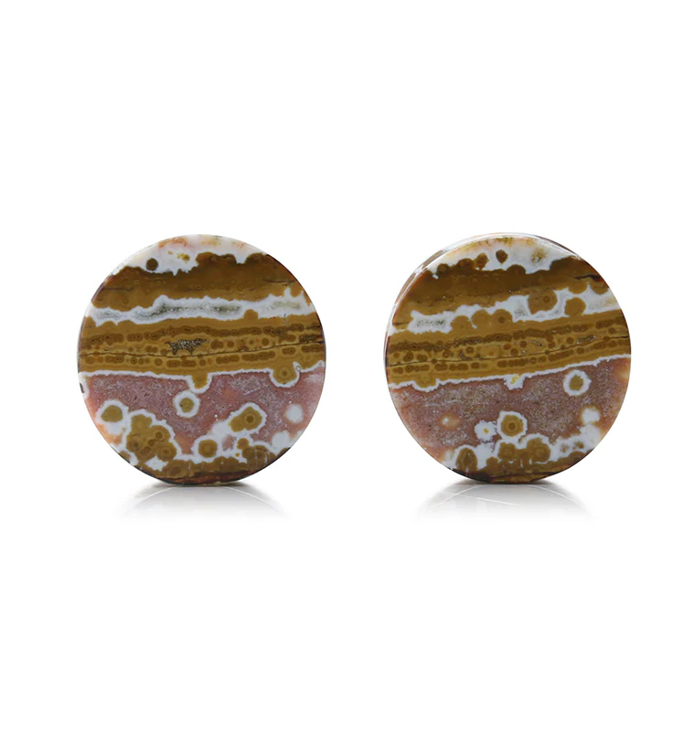 Ocean Jasper Stone Plugs 5/8