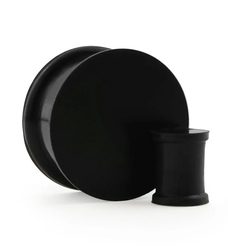 Double Flare Black Silicone Plugs (CLOSE OUT) - Mrs Treak