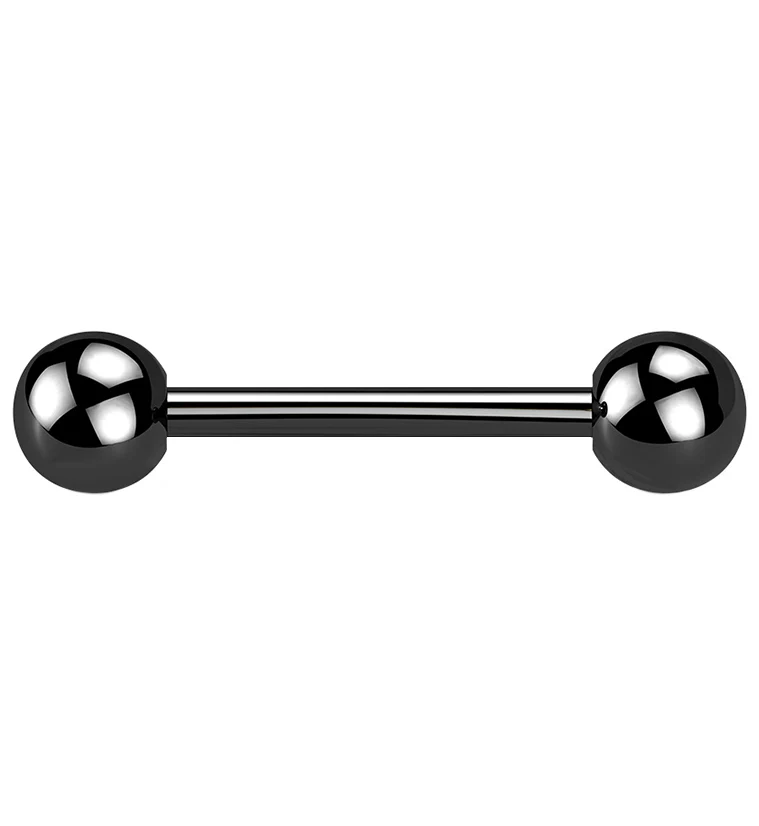 Black PVD Double Ball Titanium Barbell - Mrs Treak