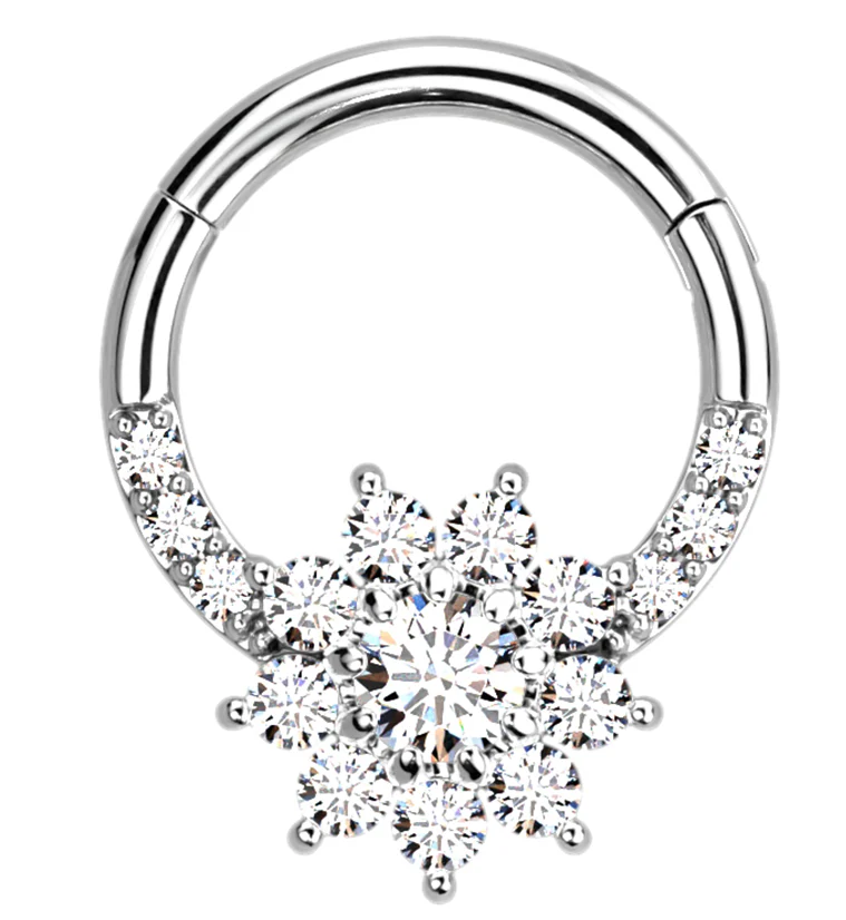 Floret CZ Hinged Segment Ring - Mrs Treak