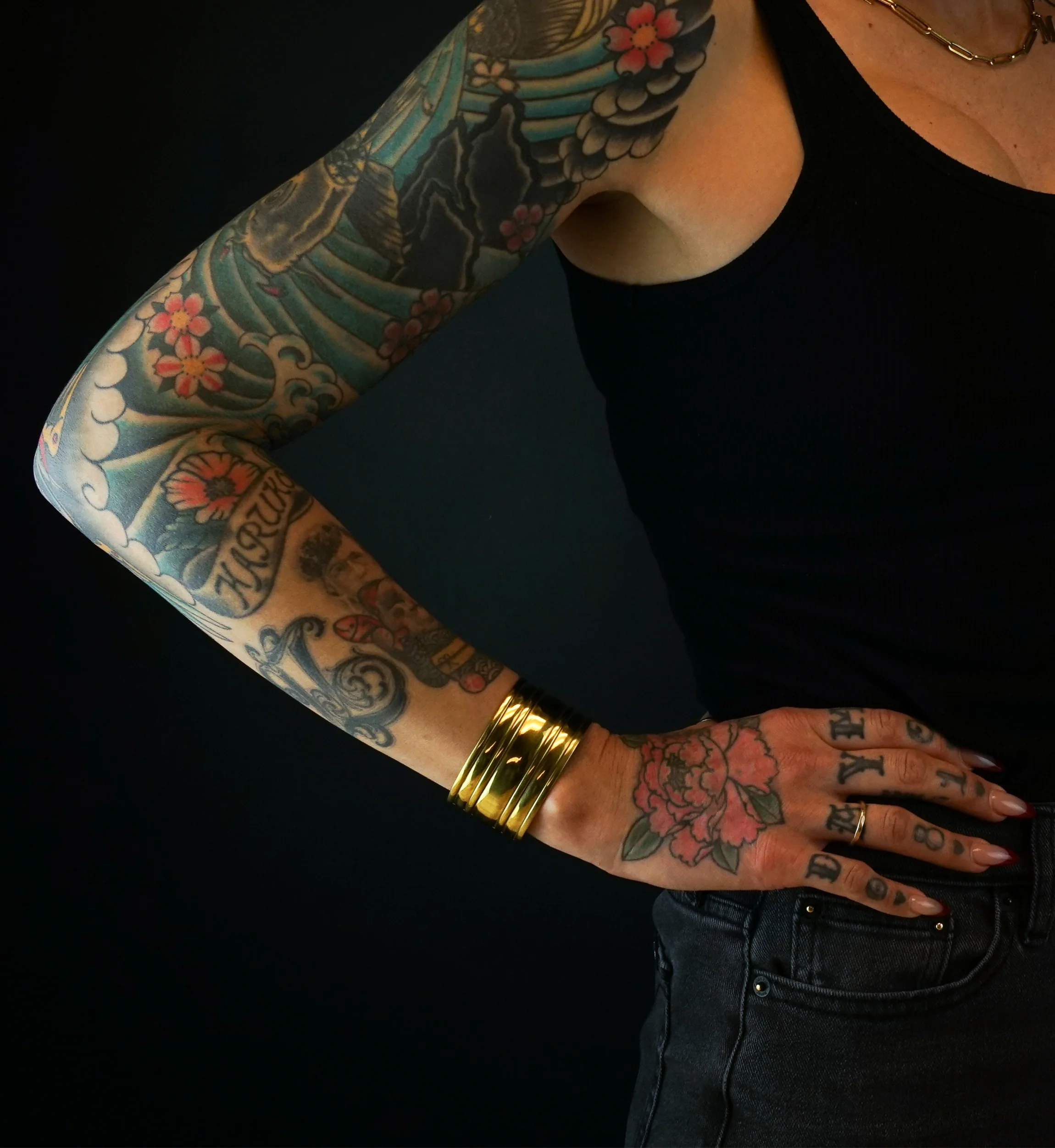 Thick Band Brass Bangle - Mrs Treak