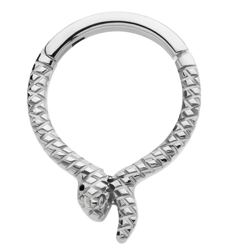 Snake Band Titanium Hinged Segment Ring - Mrs Treak