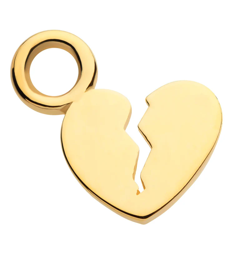 14kt Gold Broken Heart Charm - Mrs Treak