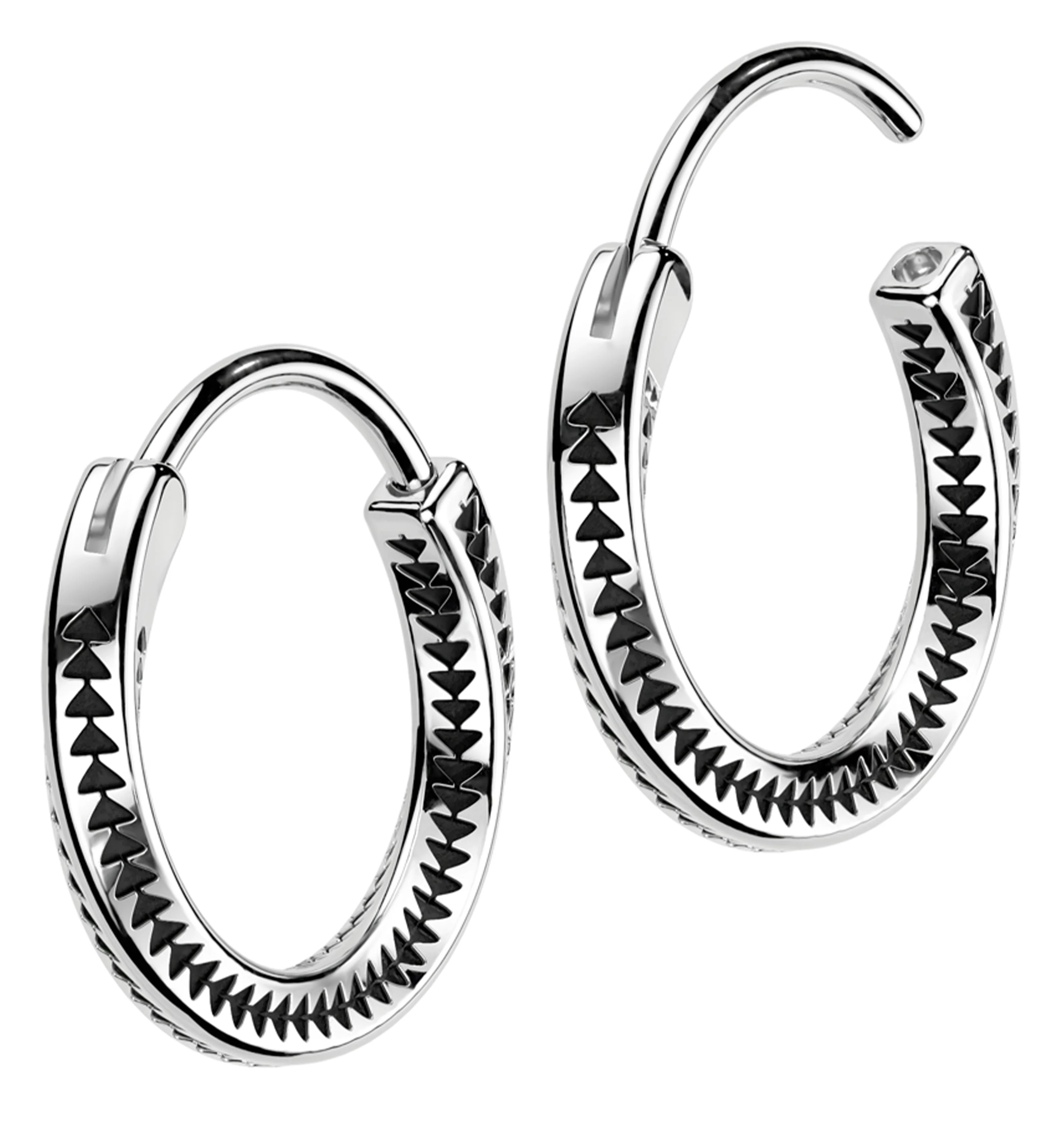 Twisted Ridge Stainless Steel Hoop Earrings - Mrs Treak