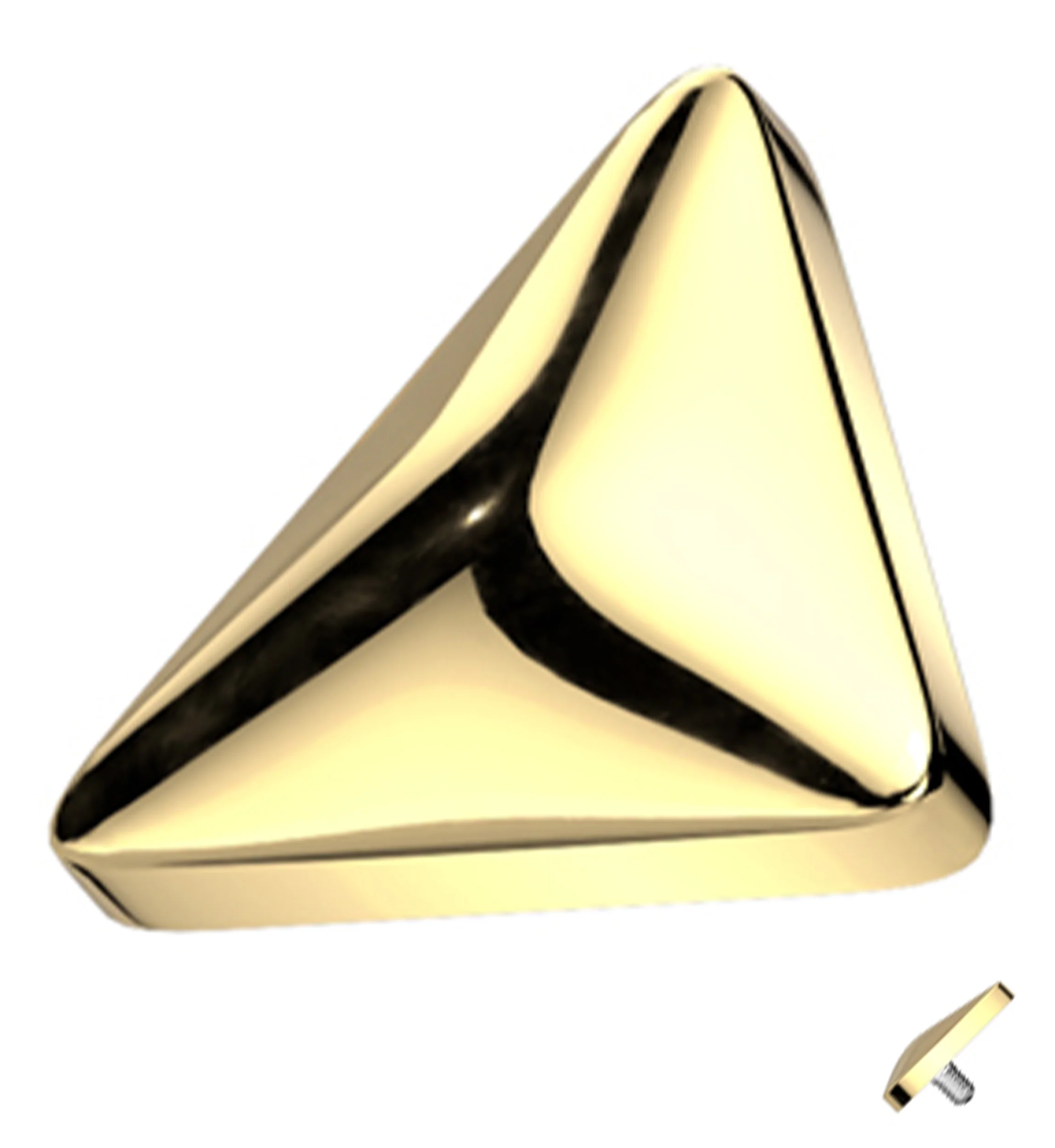 Gold PVD Triangle Titanium Internally Threaded Top - Mrs Treak