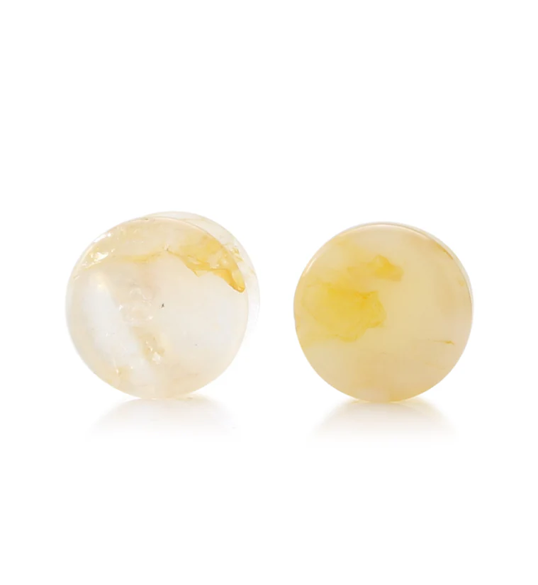 Graveyard Point Plume Agate Stone Plugs 1/2