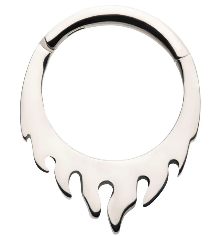 Flame Titanium Hinged Segment Ring - Mrs Treak