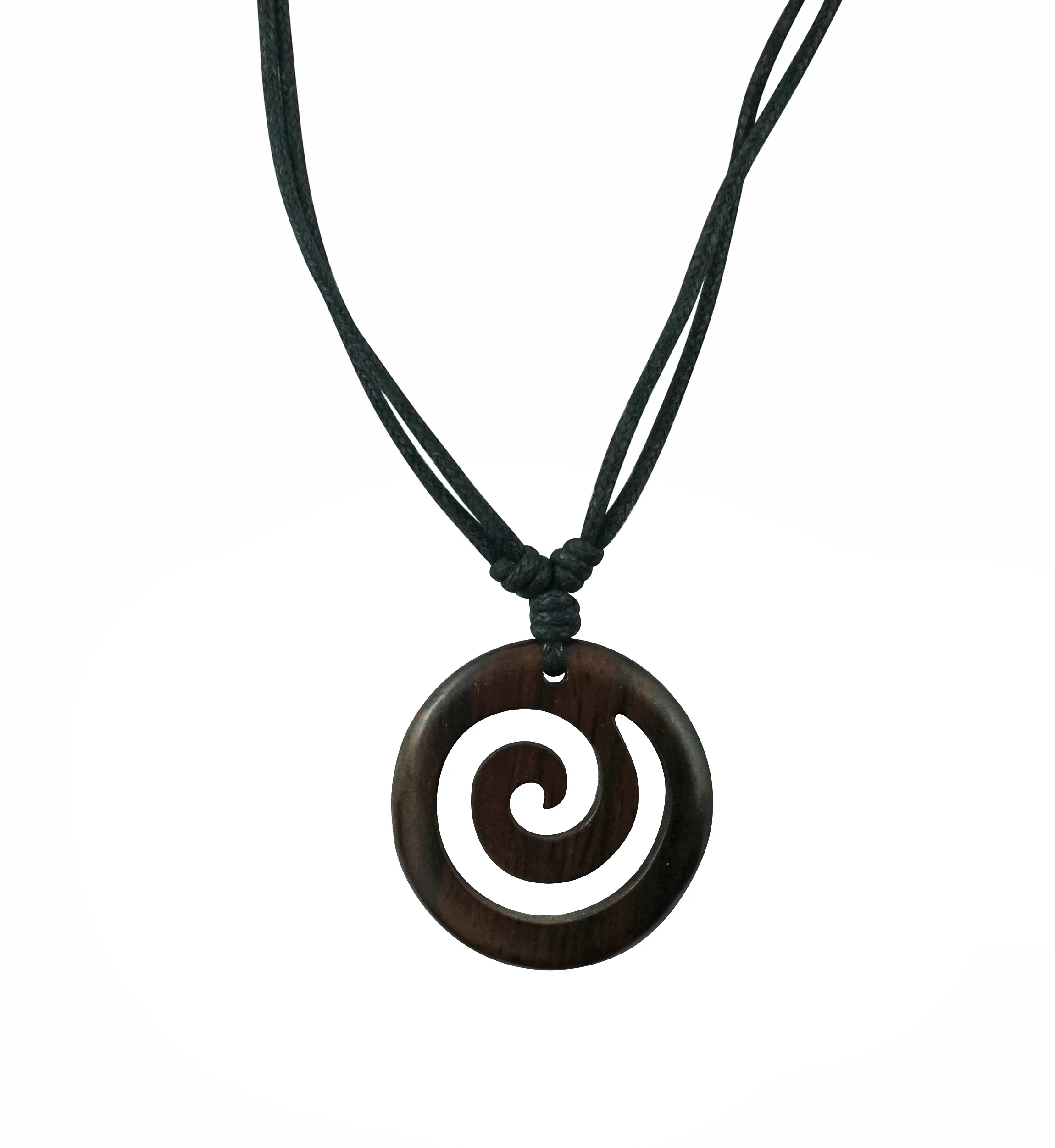 Swirl Wood Pendant Necklace - Mrs Treak