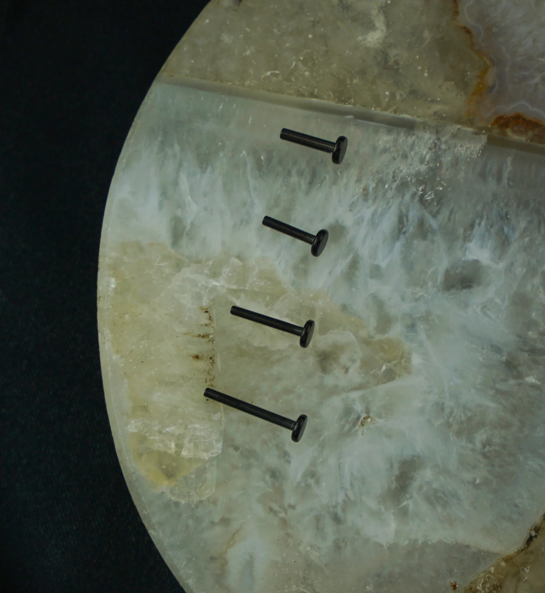 Black PVD Flat Disk Titanium Threadless Labret Post - Mrs Treak