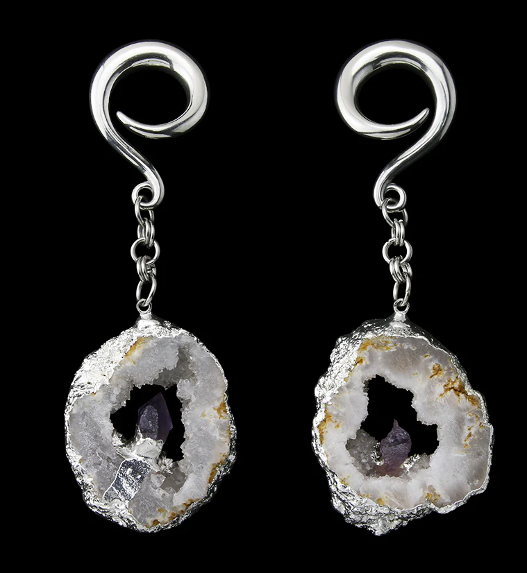 White Druzy Agate Slice Hangers - Mrs Treak