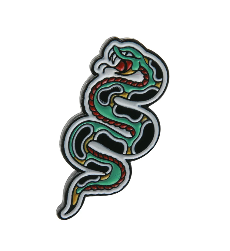 Traditional Snake Enamel Pin - Mrs Treak