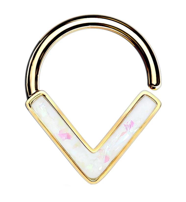 Gold PVD White Glitz Mote Seamless Ring - Mrs Treak