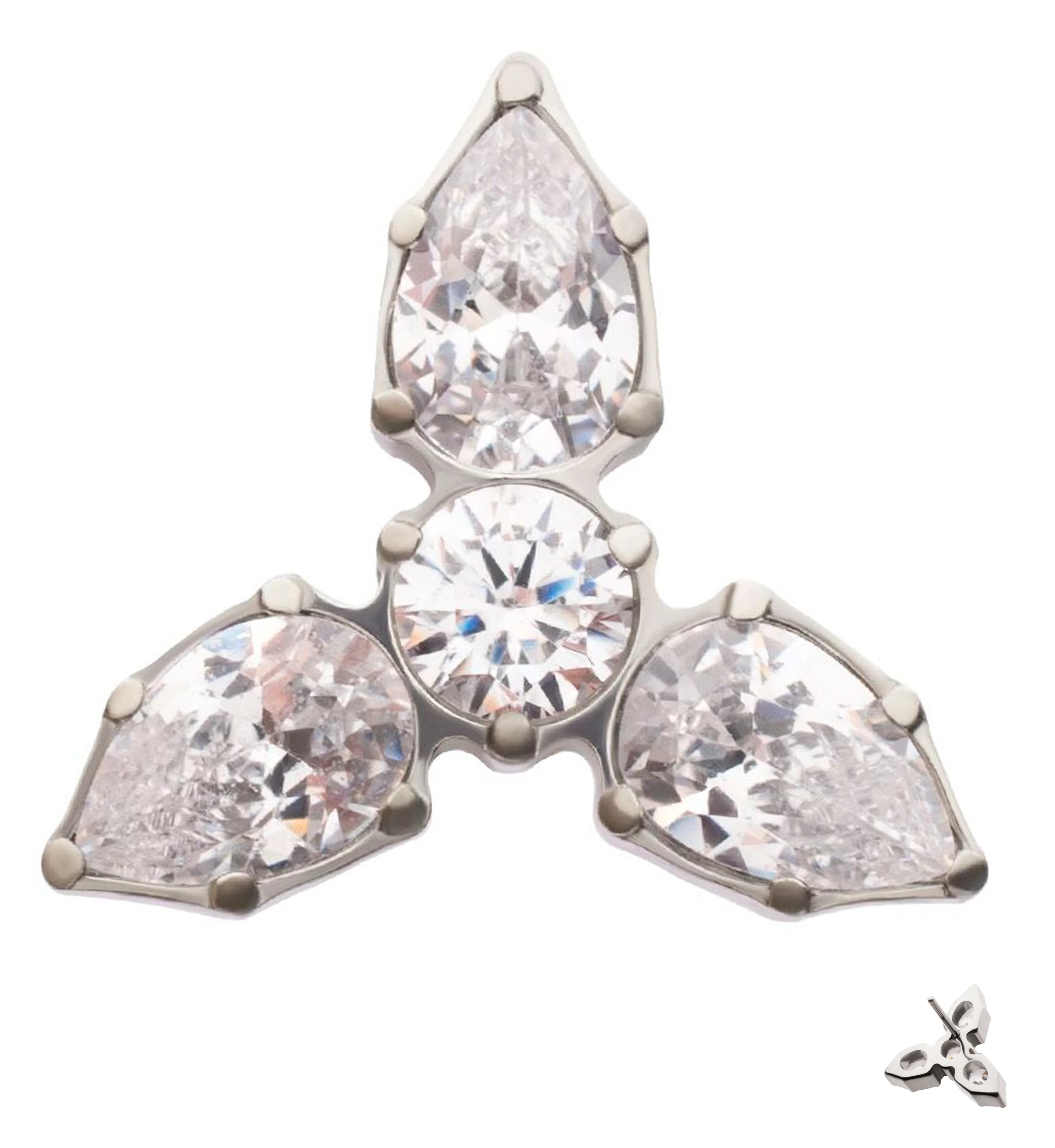 Triad Clear CZ Titanium Threadless Top - Mrs Treak