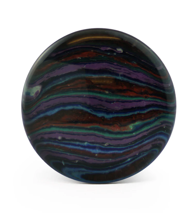 Rainbow Layers Glass Double Flare Plugs - Mrs Treak