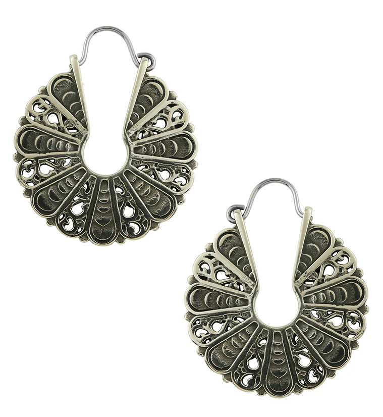 Perennial White Brass Disk Hangers / Earrings - Mrs Treak