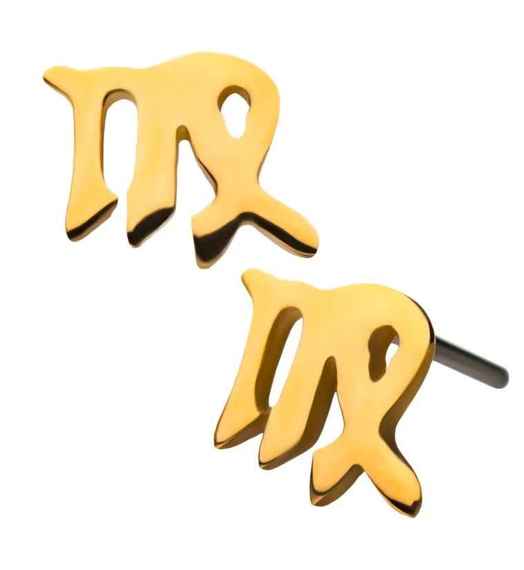 14kt Gold Virgo Zodiac Sign Threadless Top - Mrs Treak