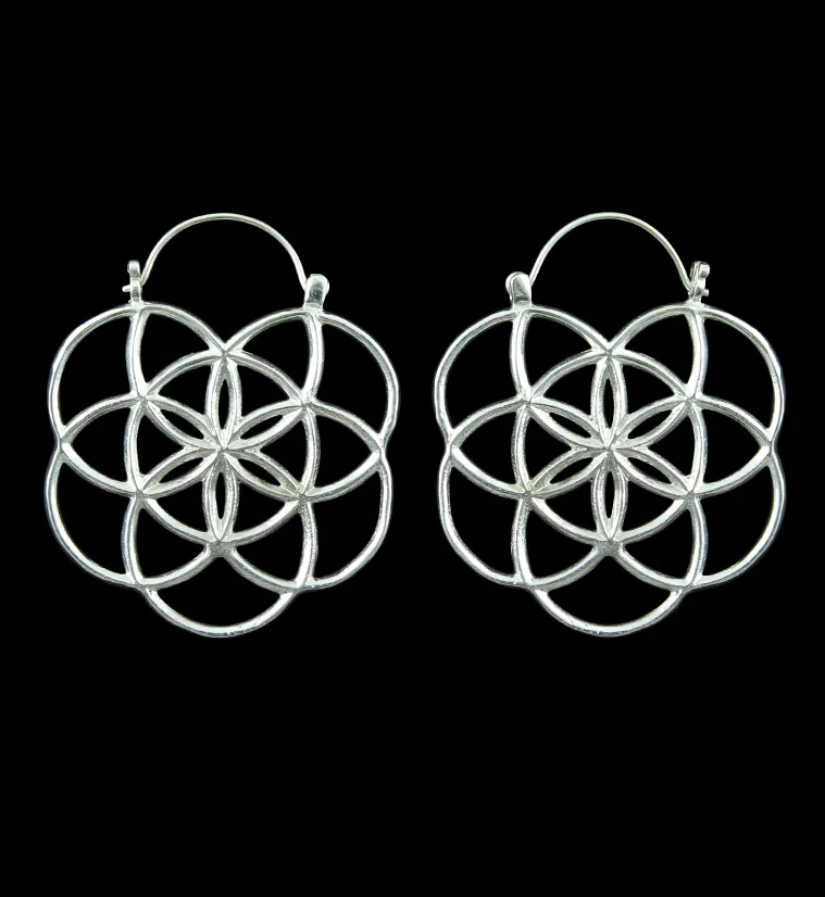Geometrical Silver Plug Hoops - Mrs Treak