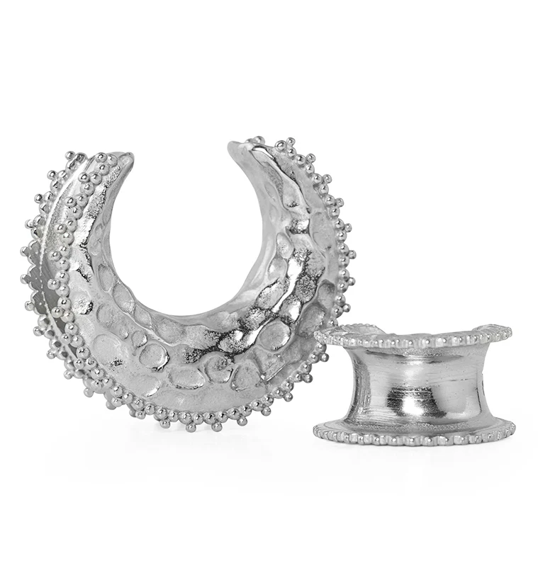 Beaded Hammered Stainless Steel Saddles - Mrs Treak