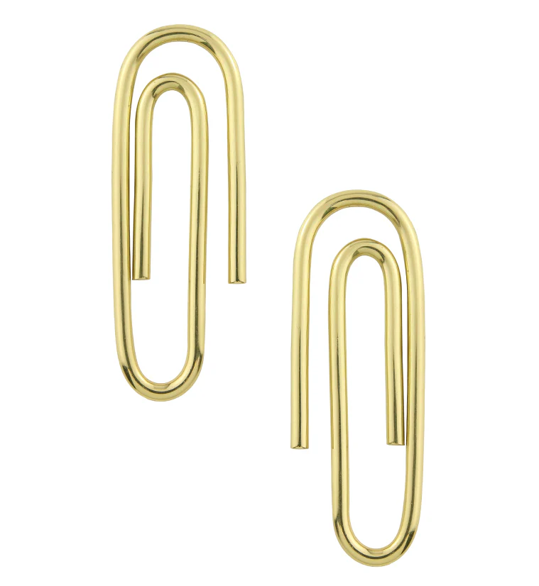 Paperclip Brass Ear Weights - Mrs Treak