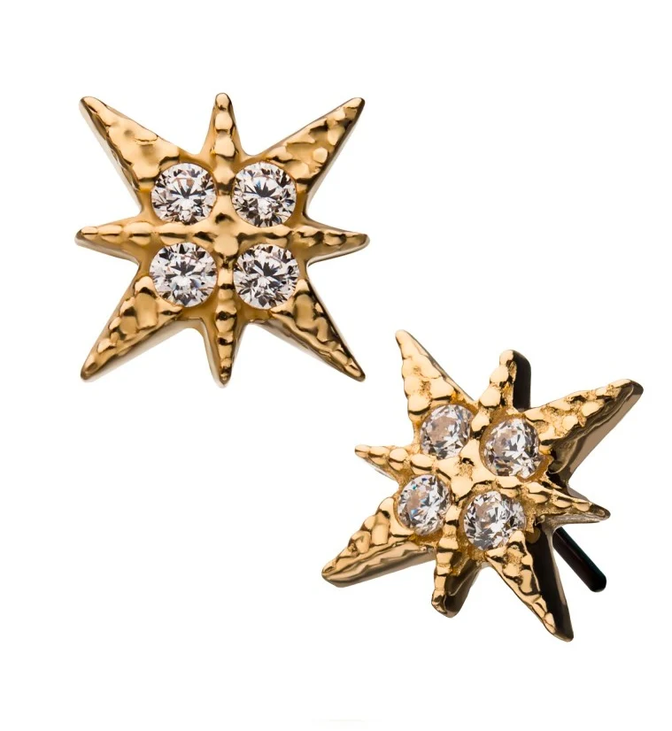 14kt Gold Eminence Gem Threadless Top - Mrs Treak