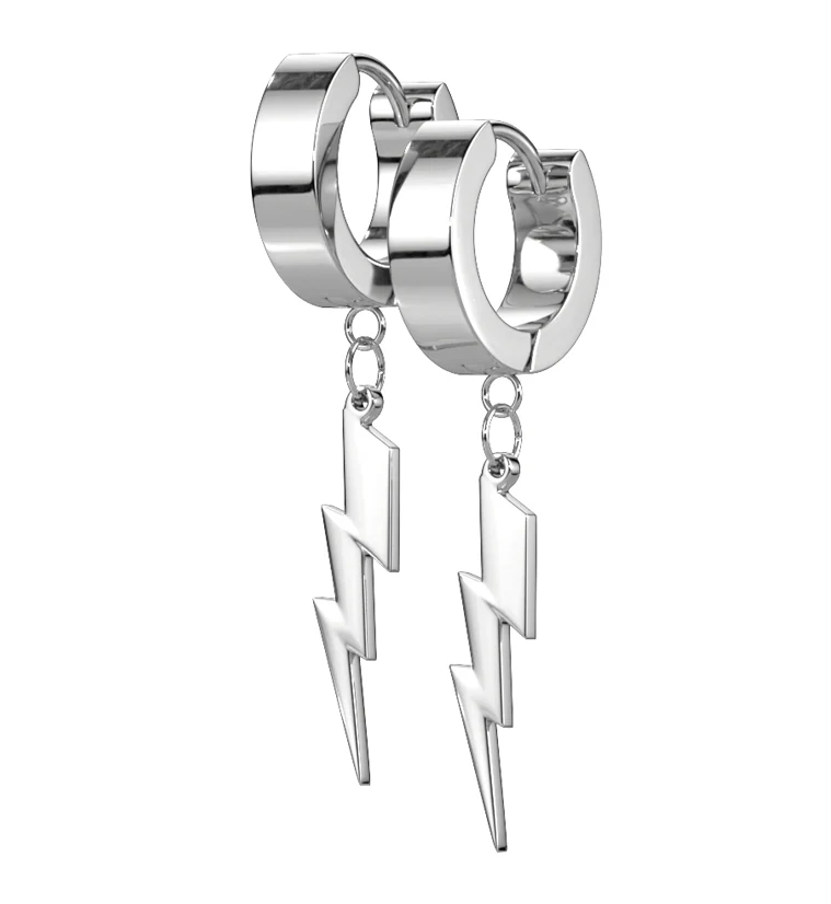Electric Stainless Steel Huggie Earrings - Mrs Treak