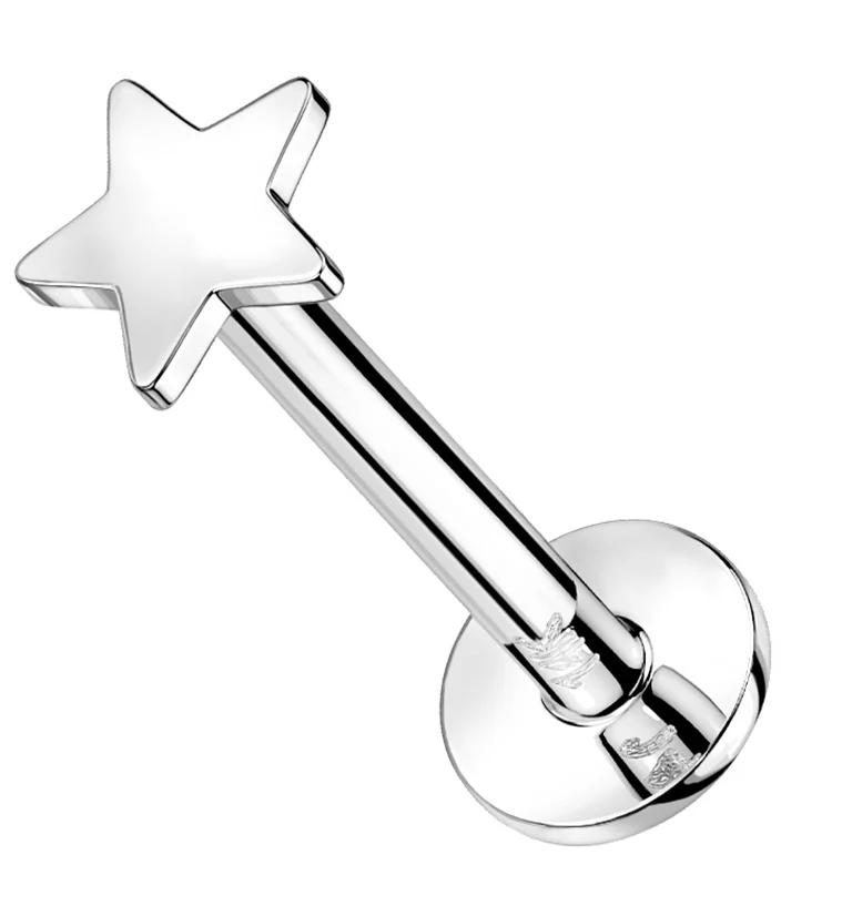 14kt White Gold Star Labret - Mrs Treak