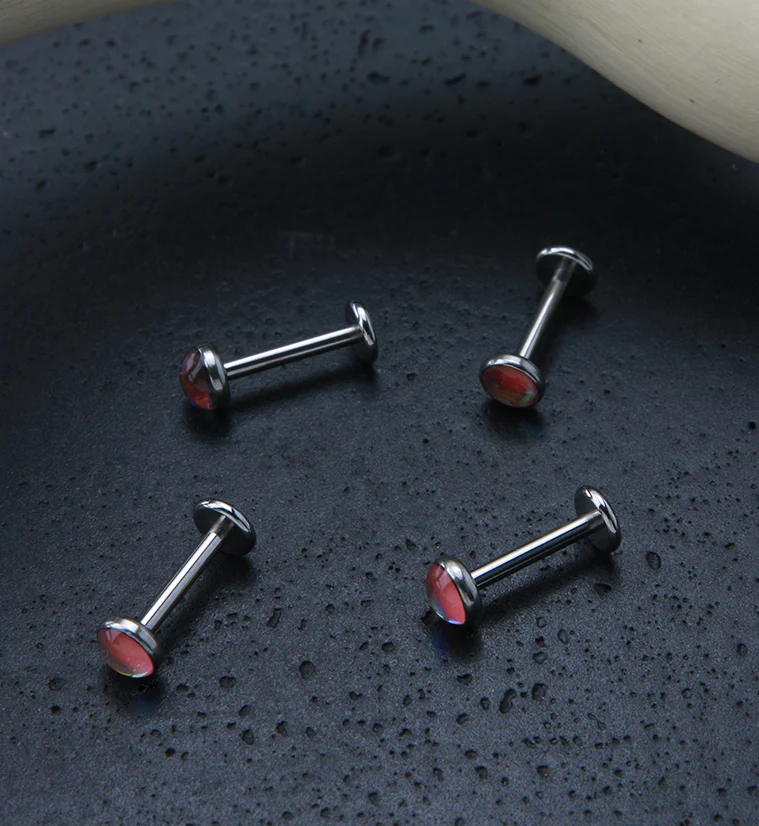 Pink Aura Labret Post - Mrs Treak