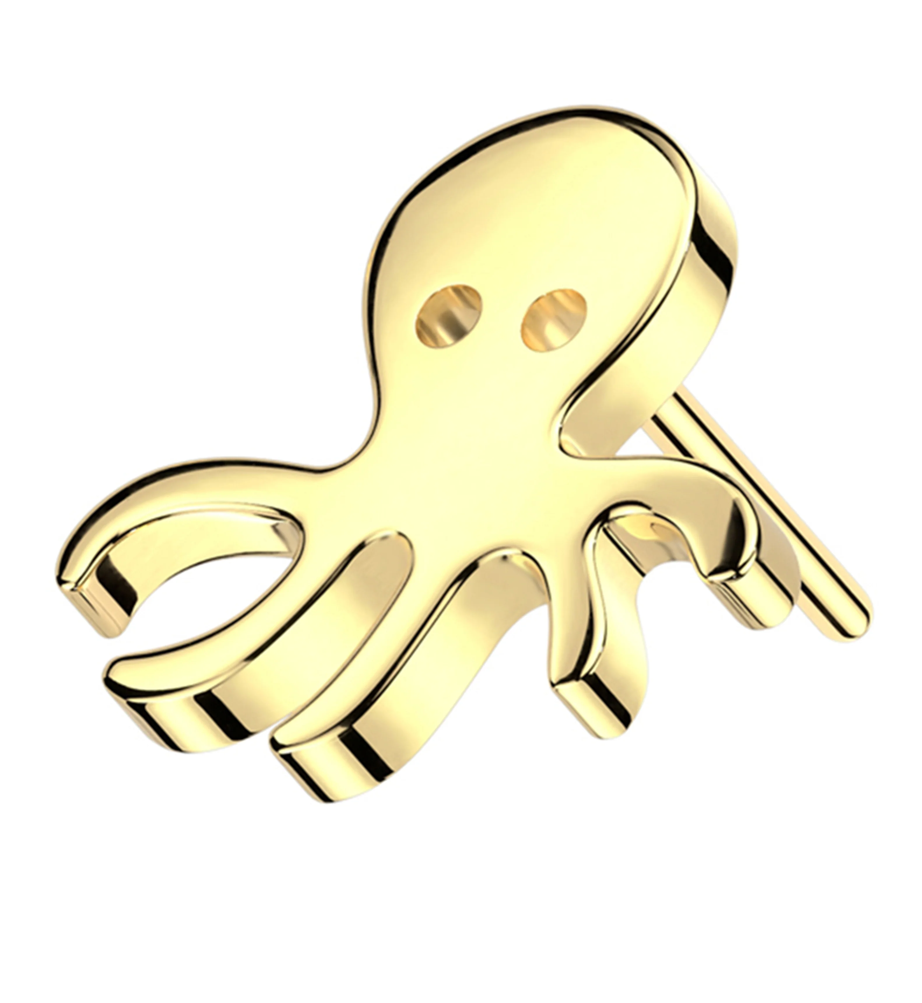 14kt Gold Octopus Threadless Top - Mrs Treak