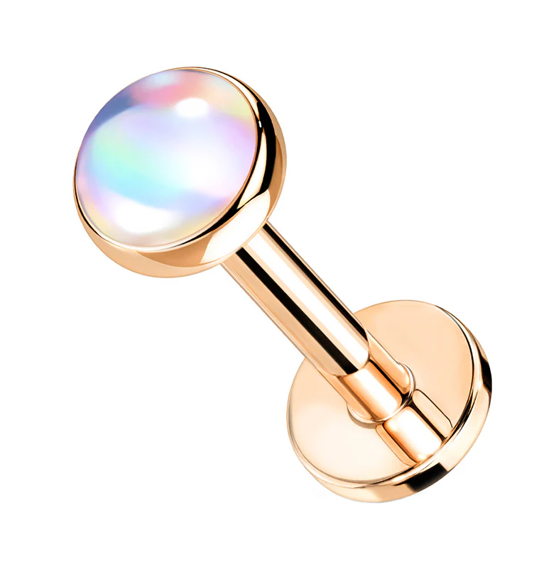Rose Gold PVD Aura Labret Post - Mrs Treak