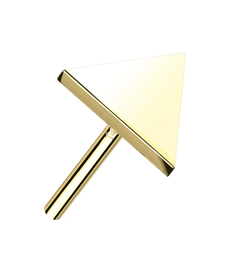 14kt All Gold Triangle Threadless Top - Mrs Treak