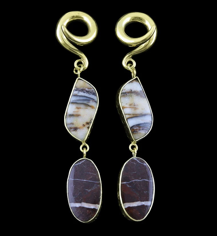 Double Jasper Stone Ear Weights - Mrs Treak
