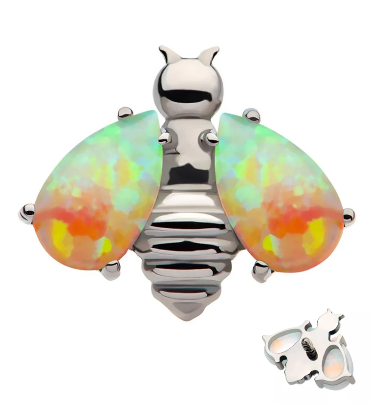 Bumblebee Sunset Opalite Wings Internally Threaded Titanium Top - Mrs Treak