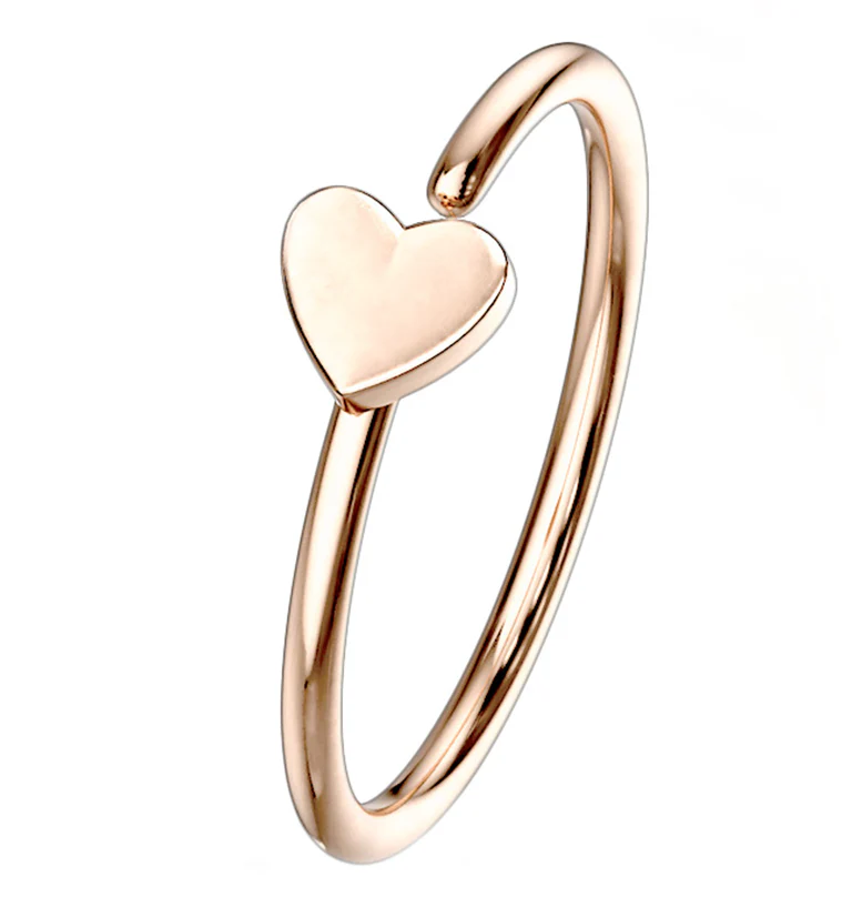 20G Rose Gold PVD Stainless Steel Heart Seamless Ring - Mrs Treak